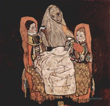Egon Schiele Mother with Two Children Oil Paintings